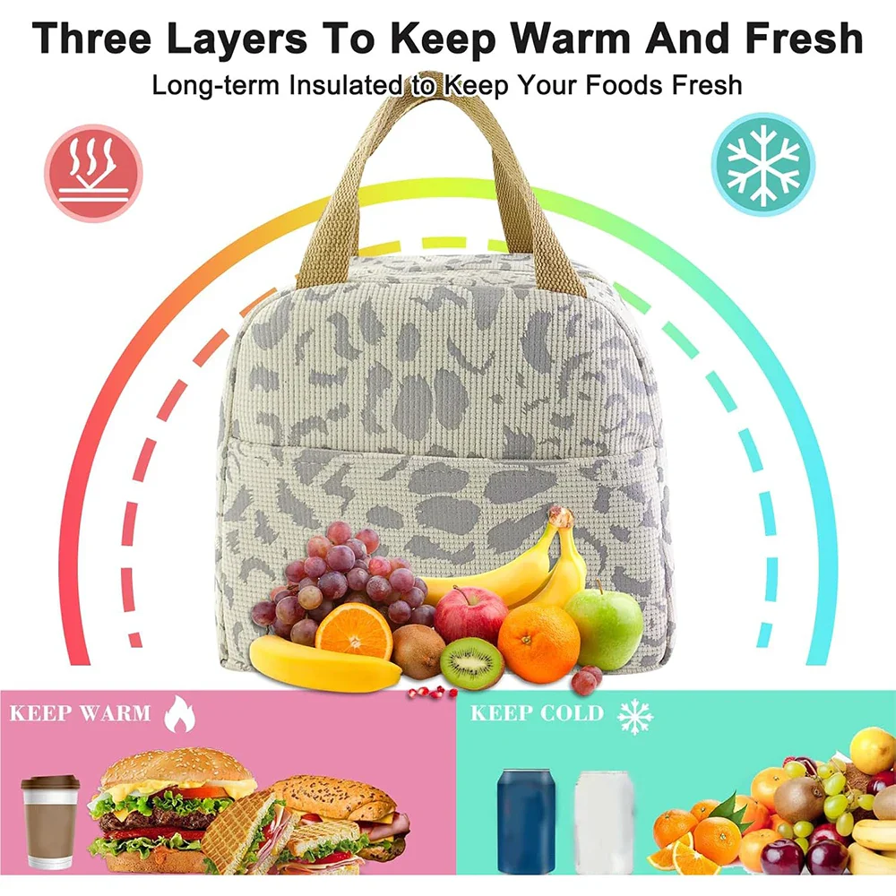 1 Pack of Ink Pattern Insulation Bag, Bento Bag, Lunch Box Bag, Outdoor Travel Ice Pack, Picnic Bag, Lunch Bag - Image 4