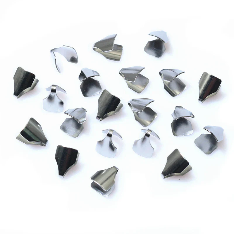 Stainless Steel Crimp End Caps – Flat Cord Beads for Jewelry Making (2–7mm, 100pcs) - Image 3