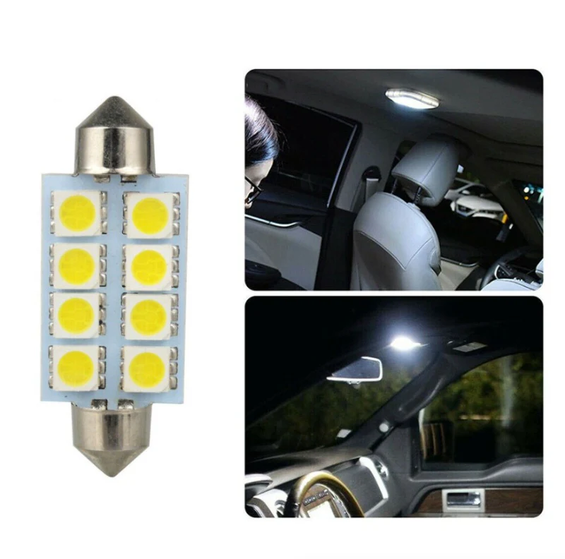 14Pcs T10 36mm LED Interior Car Accessories Kit Map Dome License Plate Lights - Image 3