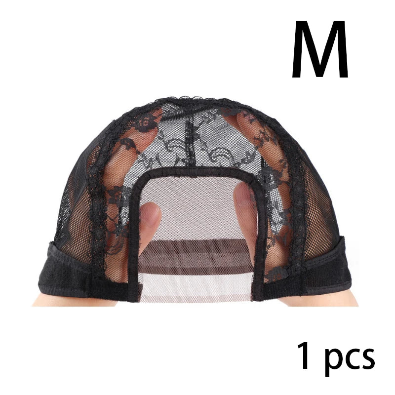 Black U-Part HD Lace Wig Cap – 4x4 Inch with Strap - Image 6