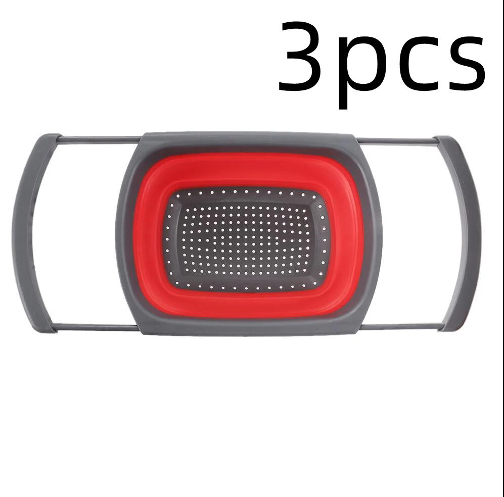 1Pc Collapsible Scalable Silicone Colander Folding Kitchen Silicone Strainer Fruit Vegetable Wash Colanders kitchen Cooking Tool - Image 15