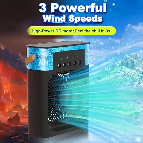 3 In 1 Fan Air Conditioner Small Water Air Cooler LED Lights Air Cooling Fan - Image 9
