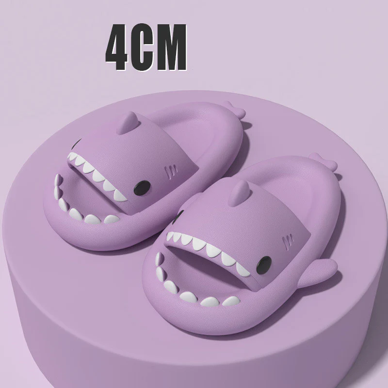 Adult's Slippers Indoor Outdoor Funny Shark Cartoon - Image 12