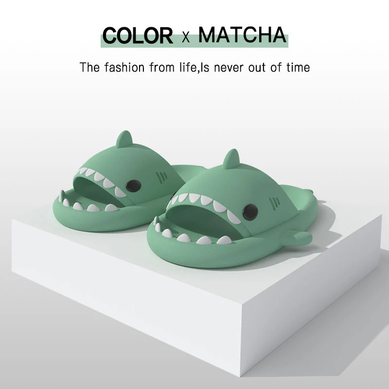 Adult's Slippers Indoor Outdoor Funny Shark Cartoon - Image 14