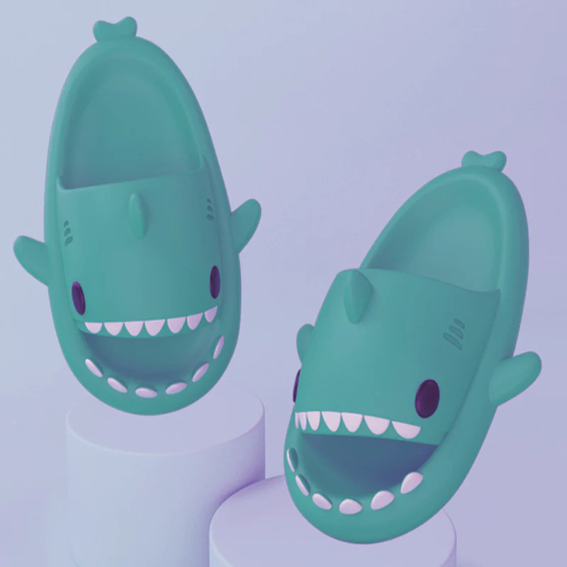 Adult's Slippers Indoor Outdoor Funny Shark Cartoon - Image 19