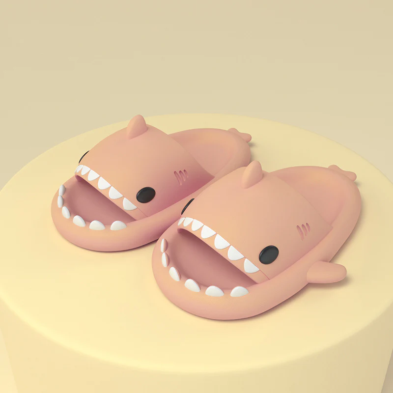 Adult's Slippers Indoor Outdoor Funny Shark Cartoon - Image 23