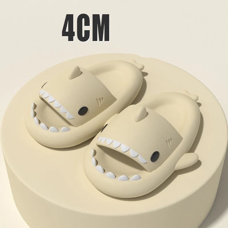 Adult's Slippers Indoor Outdoor Funny Shark Cartoon - Image 3