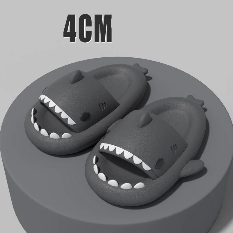 Adult's Slippers Indoor Outdoor Funny Shark Cartoon - Image 5