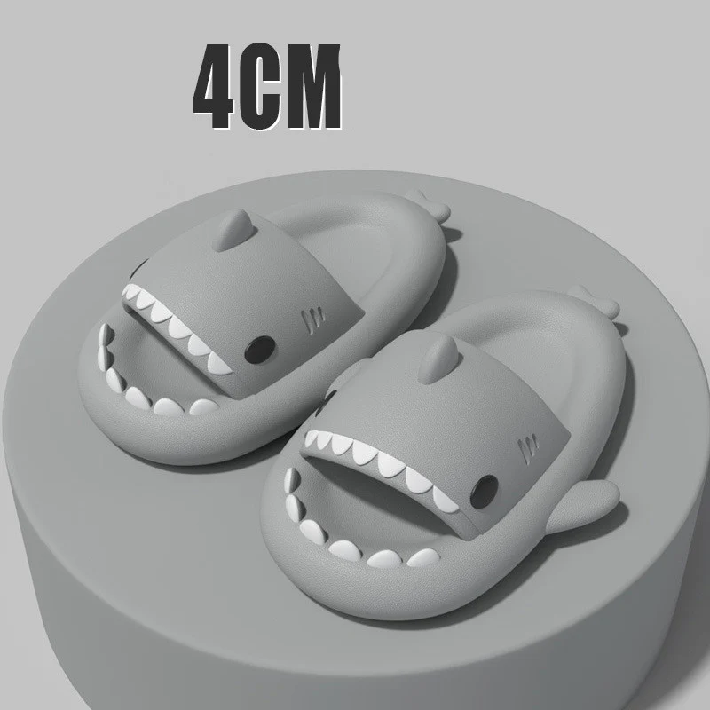 Adult's Slippers Indoor Outdoor Funny Shark Cartoon - Image 8