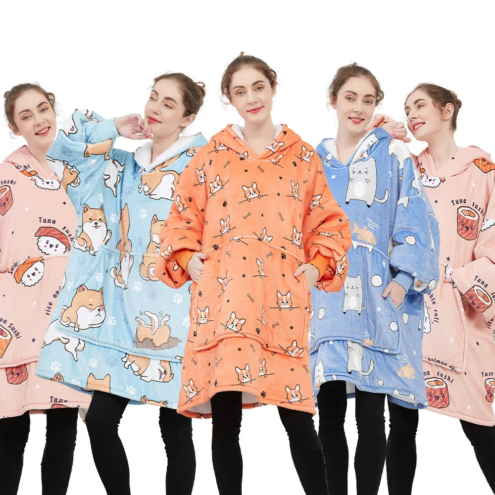 Wearable Blanket Hoodie – Oversized Fleece Thermal - Image 15