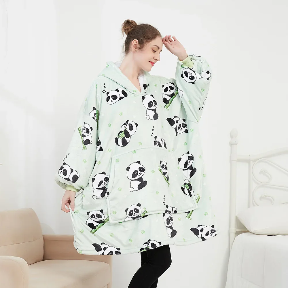 Wearable Blanket Hoodie – Oversized Fleece Thermal - Image 19