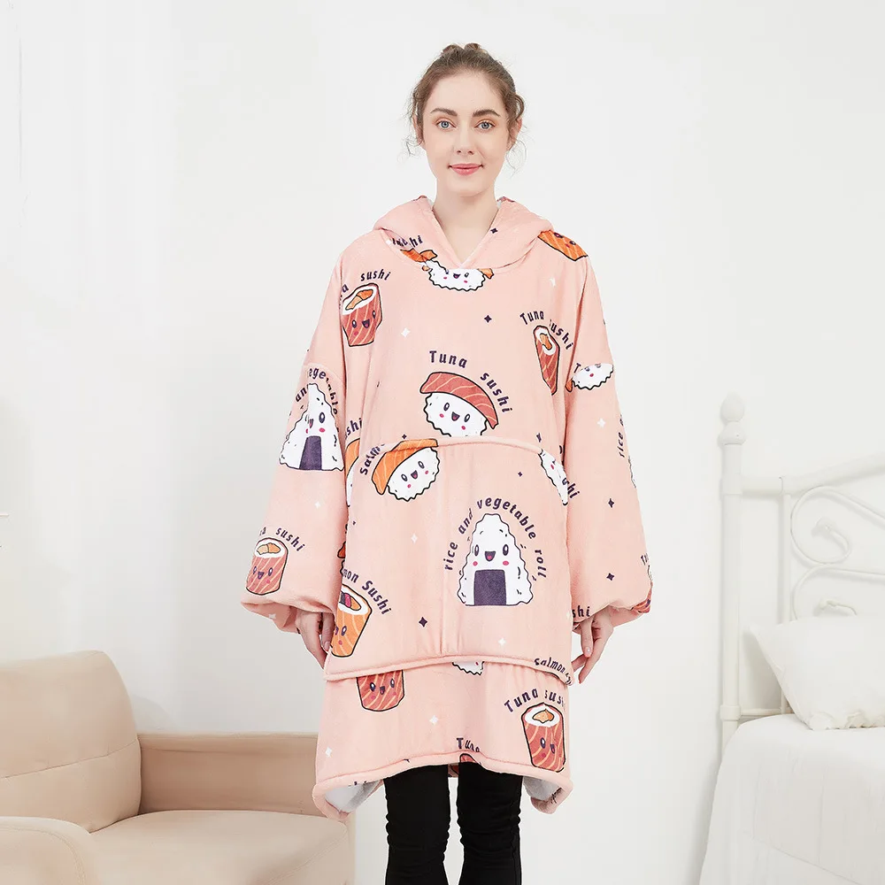 Wearable Blanket Hoodie – Oversized Fleece Thermal - Image 28