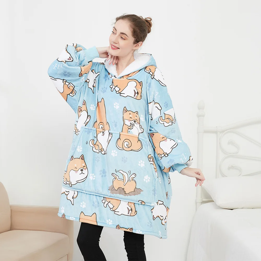 Wearable Blanket Hoodie – Oversized Fleece Thermal - Image 31