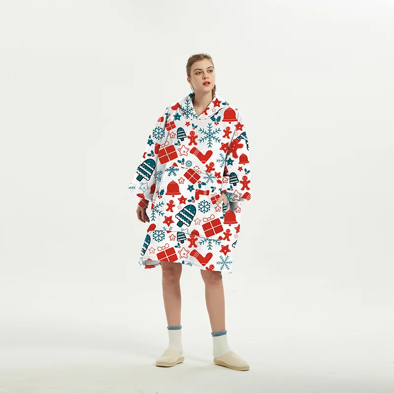 Wearable Blanket Hoodie – Oversized Fleece Thermal - Image 46