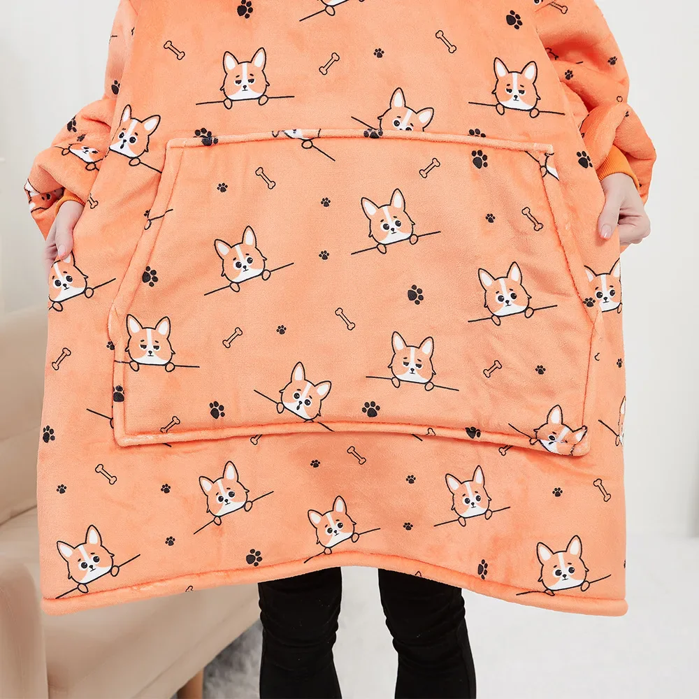 Wearable Blanket Hoodie – Oversized Fleece Thermal - Image 6