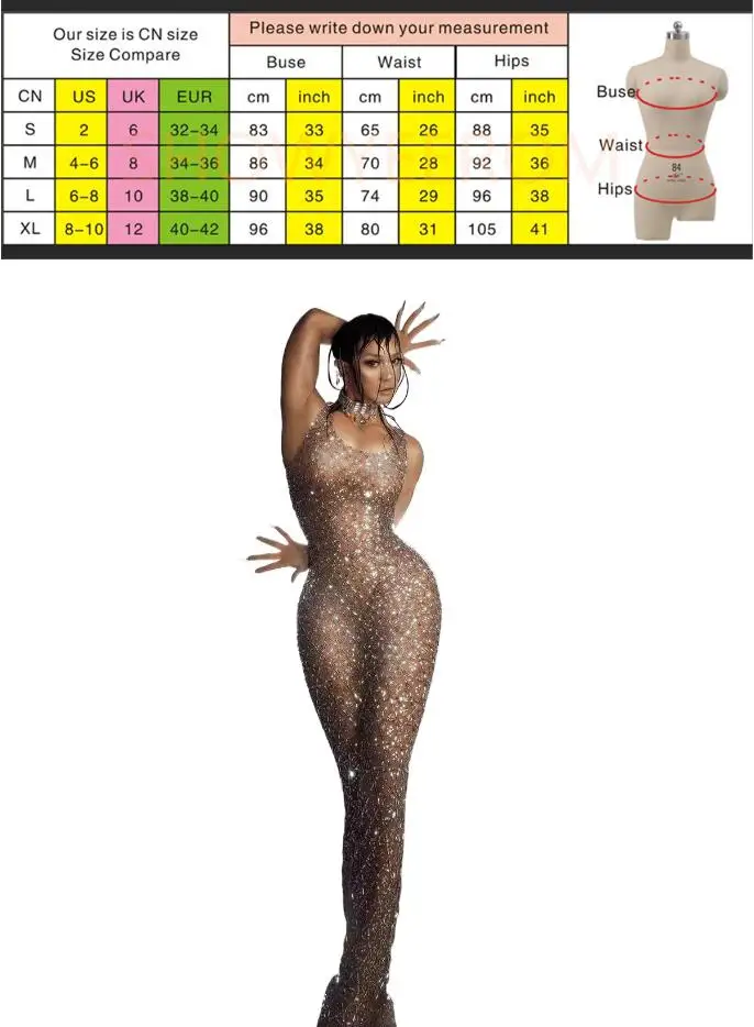 Costume Nightclub Bar Full Diamond Slim Fit Dress Singer Model Walk Show Banquet Party Birthday Outfits Wedding Guest Long Dress - Image 8