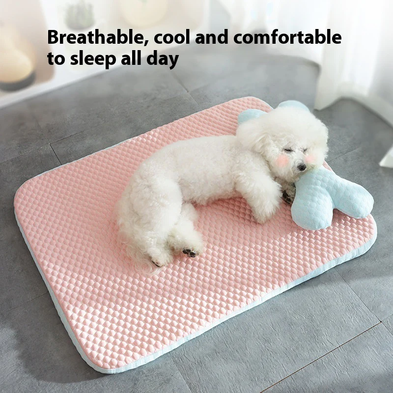 Dog Bed Breathable Cooling Spring Summer Pet Sleeping Mat For Small Medium Dogs Cats Soft Non-slip Dog Kennel Pet Supplies Pet Products - Image 2