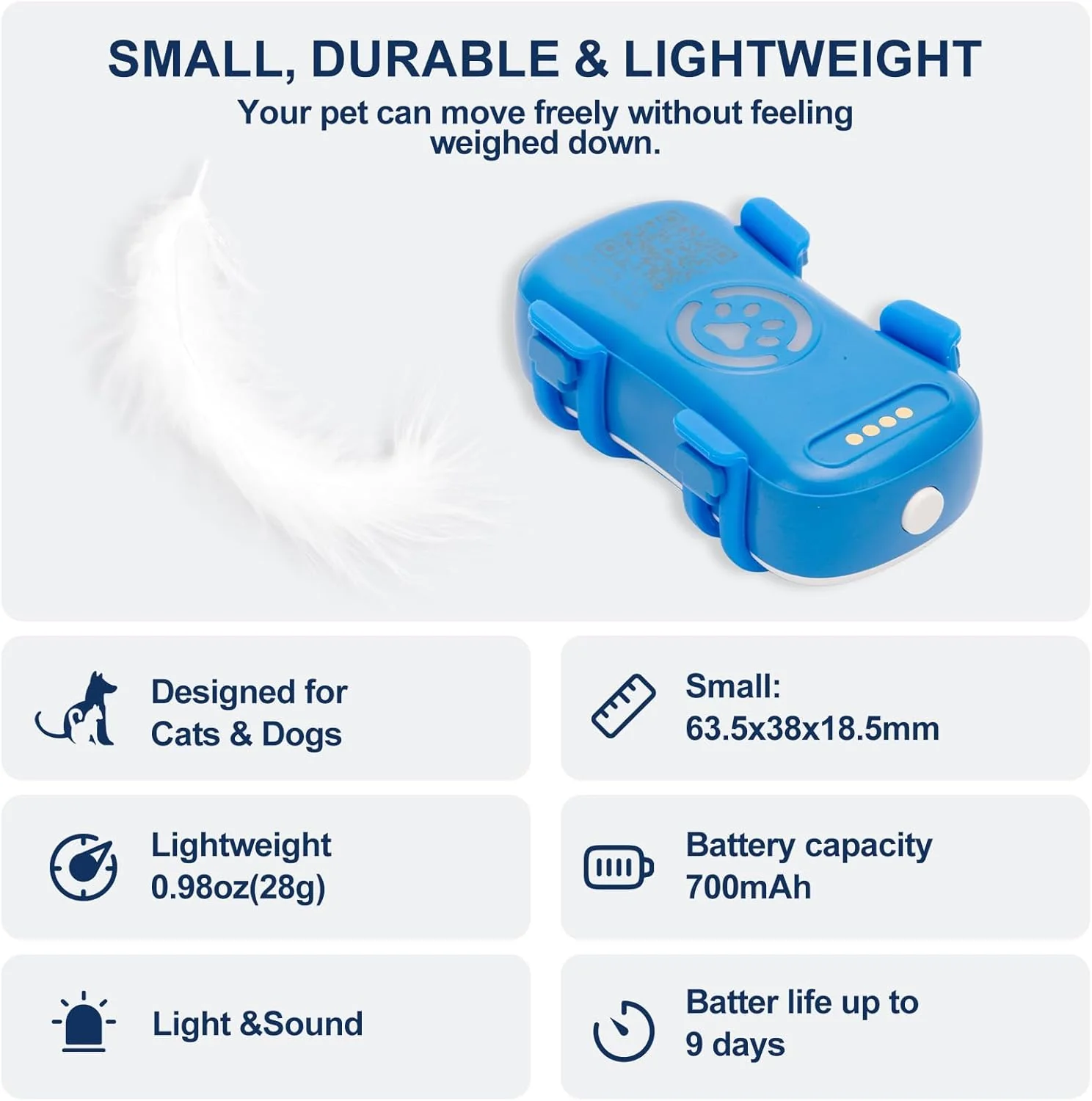 Dog GPS Tracker Real Time, Anti-Lost Pet Tracker With Geofence, Flash Light And Sound Alarm, Unlimited Distance Tracking, Fits Most Pet Collars, Subscription Required - Image 2