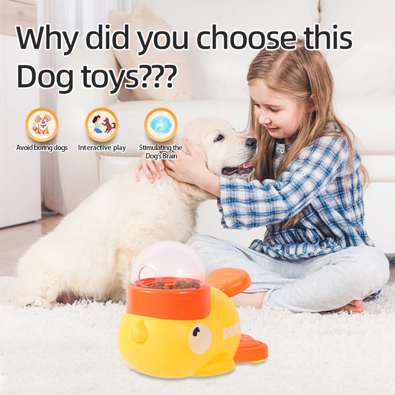 Dog Puzzle Feeder Interactive Pet Food Treat Dispenser Cartoon Duck Design Anti-slip Pets Automatic Feeder Toys For Dog Training Pet Products - Image 4