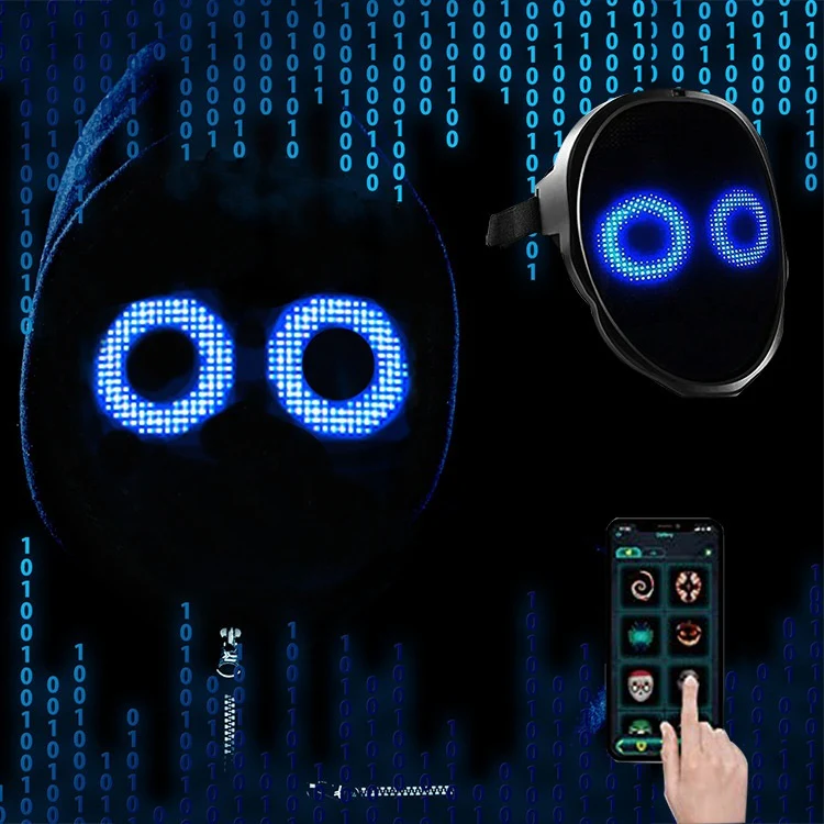 Halloween Face Masks Full Color LED Luminous Mask Face Changing Mask Party Bar Props - Image 5
