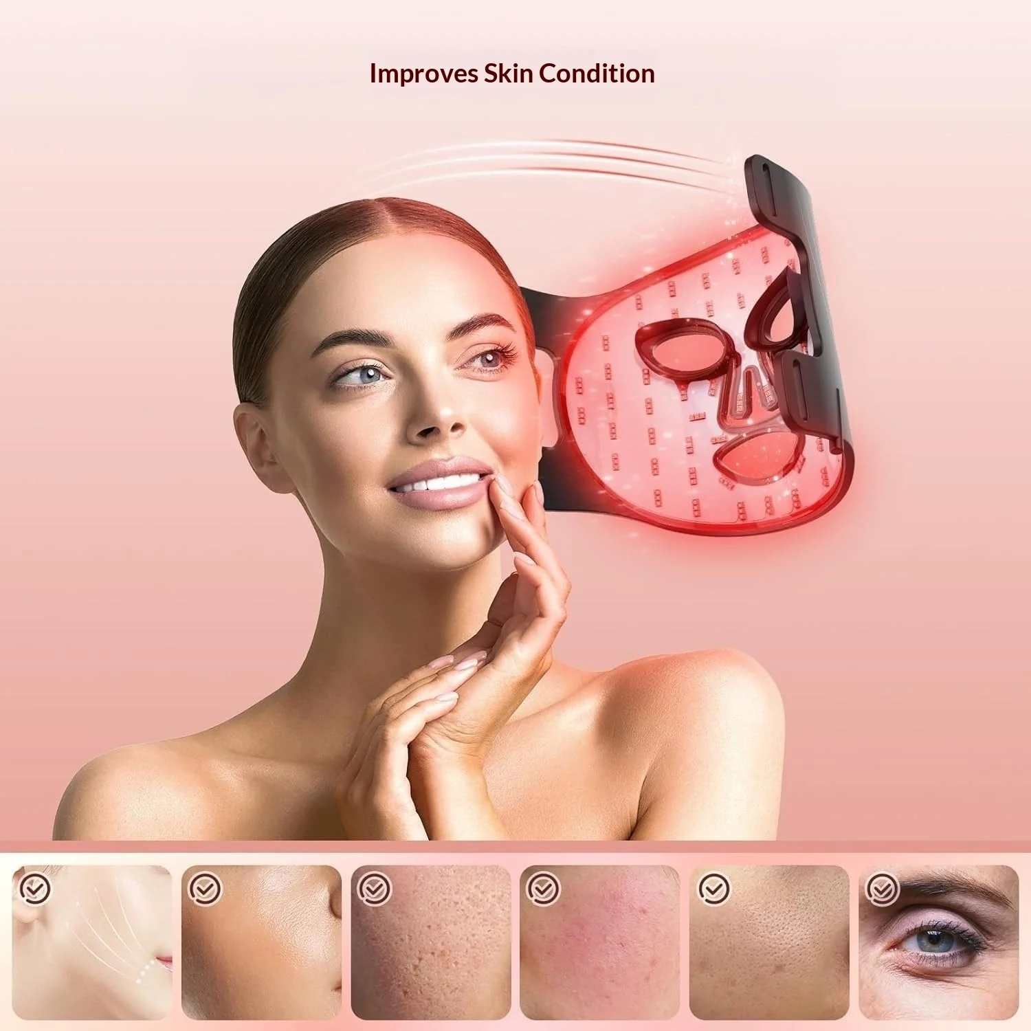 Household Silicone Red-light LED Photon Facial Beauty Mask For The Face - Image 5