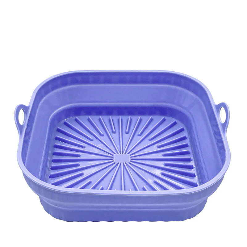 Kitchen Collapsible Air Fryer Silicone Pot Reusable Round Square Liners Basket For Air Fryer Non-slip Baking Tray Oven Accessories - Image 11