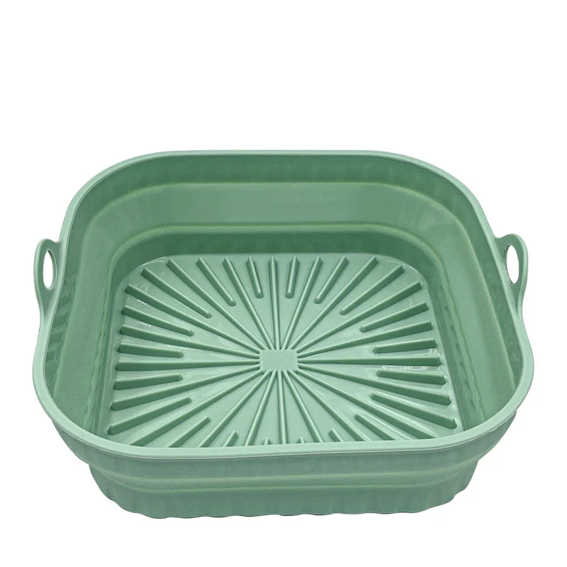 Kitchen Collapsible Air Fryer Silicone Pot Reusable Round Square Liners Basket For Air Fryer Non-slip Baking Tray Oven Accessories - Image 6
