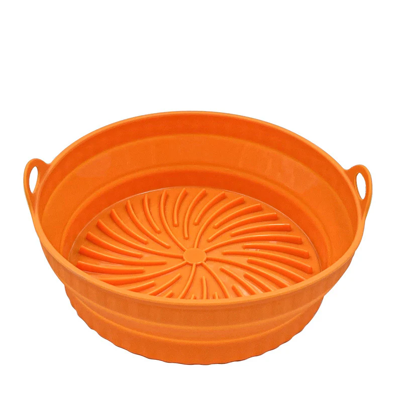Kitchen Collapsible Air Fryer Silicone Pot Reusable Round Square Liners Basket For Air Fryer Non-slip Baking Tray Oven Accessories - Image 9