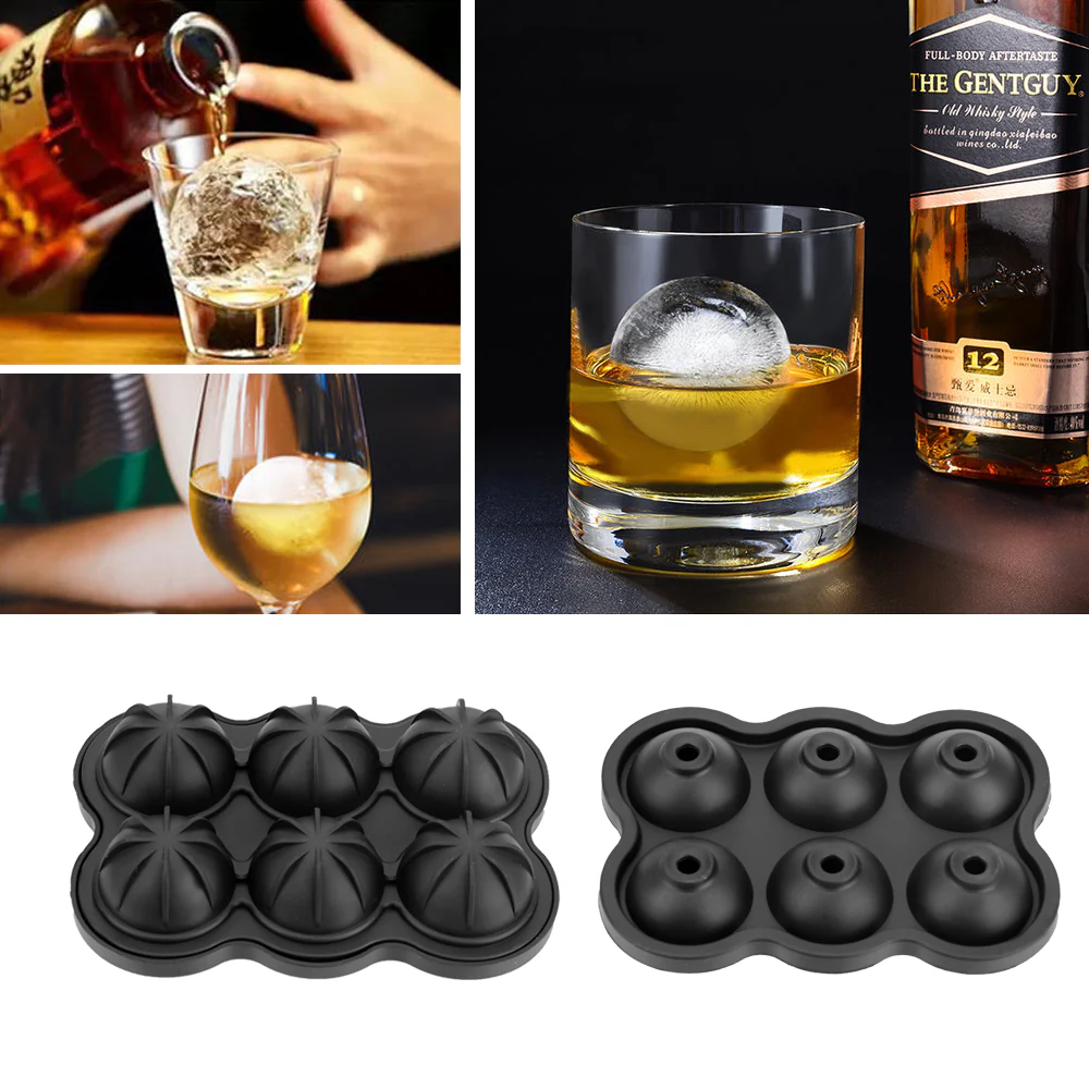 Large Ice Cube Maker Silicone Mold 6 Cell Big Sphere Ice Ball Tray Whiskey Wine Cocktail Party Bar Accessories Kitchen Gadgets - Image 3