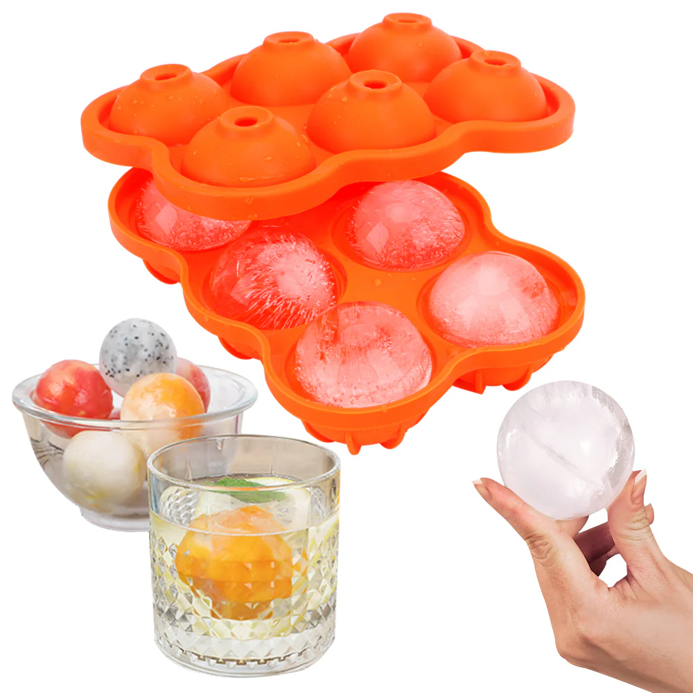 Large Ice Cube Maker Silicone Mold 6 Cell Big Sphere Ice Ball Tray Whiskey Wine Cocktail Party Bar Accessories Kitchen Gadgets - Image 5