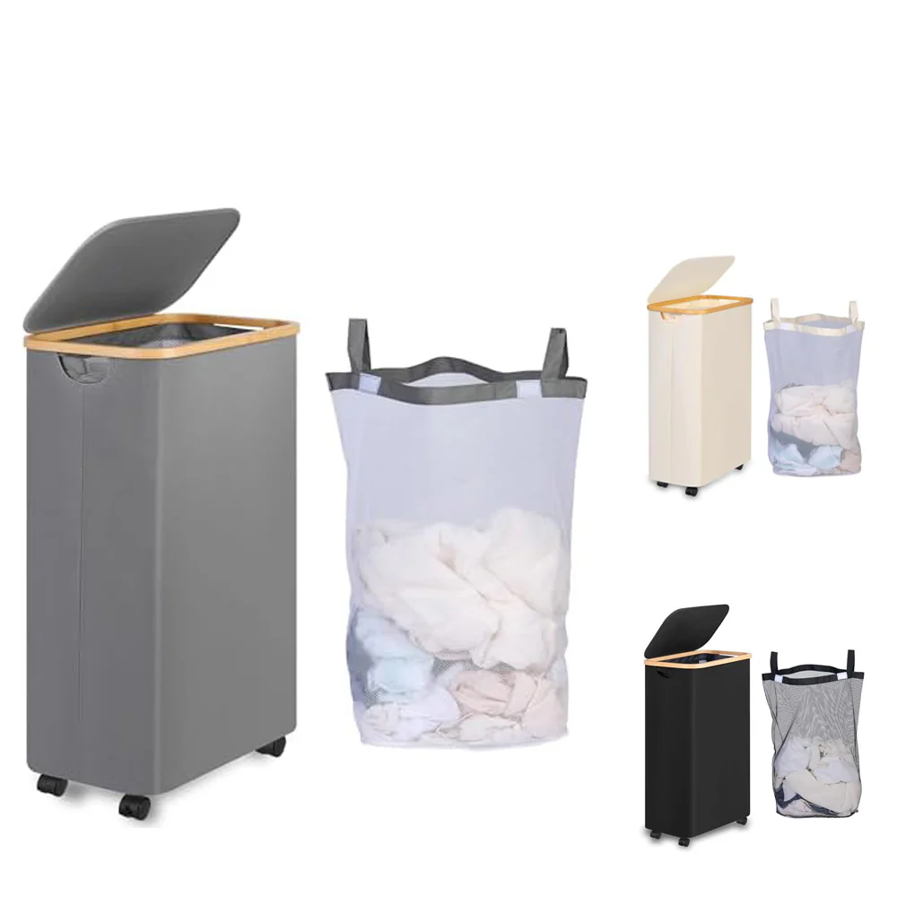 Laundry Basket Foldable With Wheels - Image 5