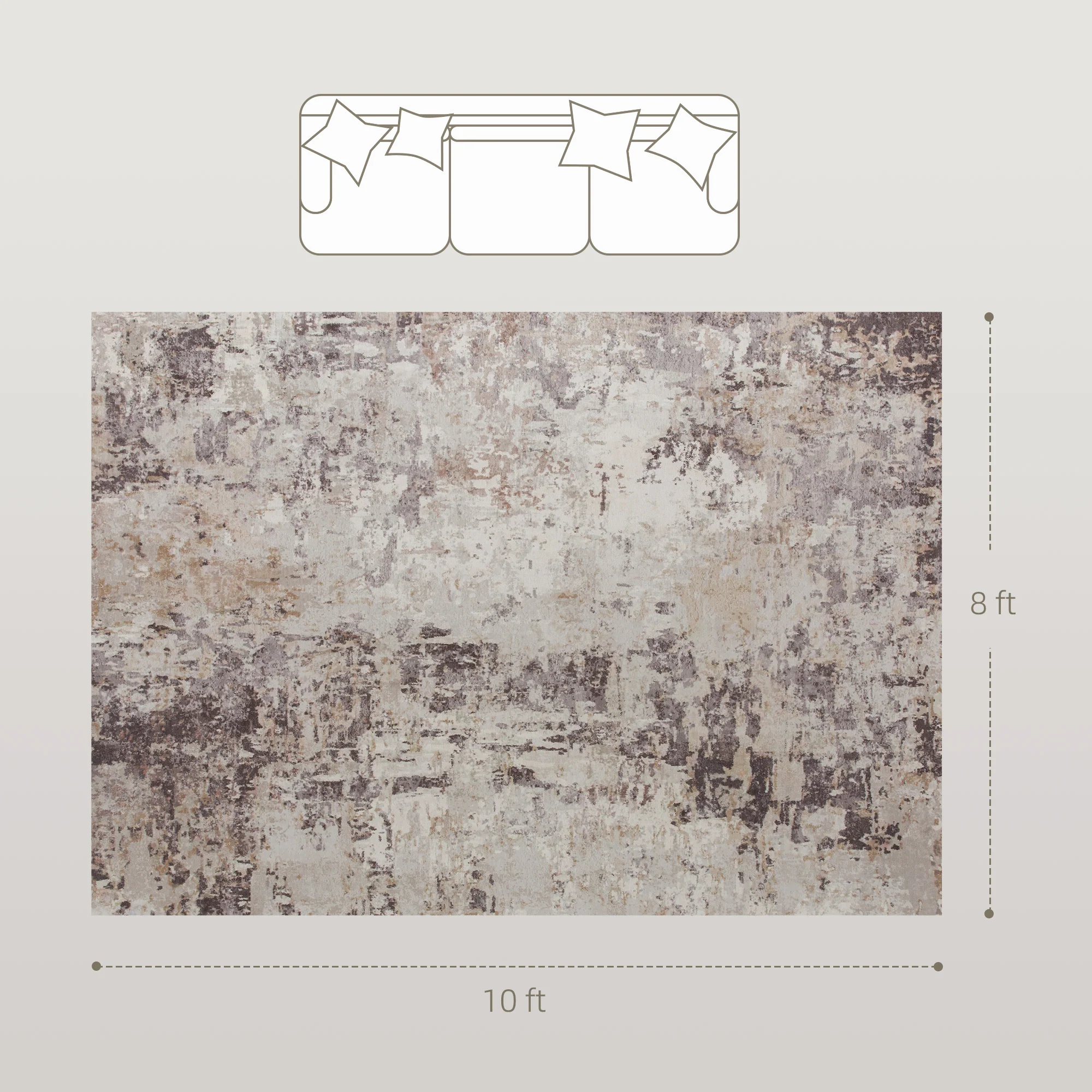 Washable Area Rug 8x10 – Non-Slip Modern Abstract Carpet - Image 6