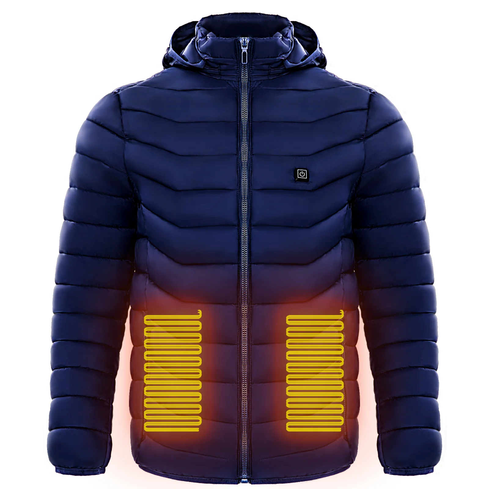 Men Heated Puffer Jacket Electric Heating Coat Insulated Hood Windbreaker 9Heat Zones - Image 10