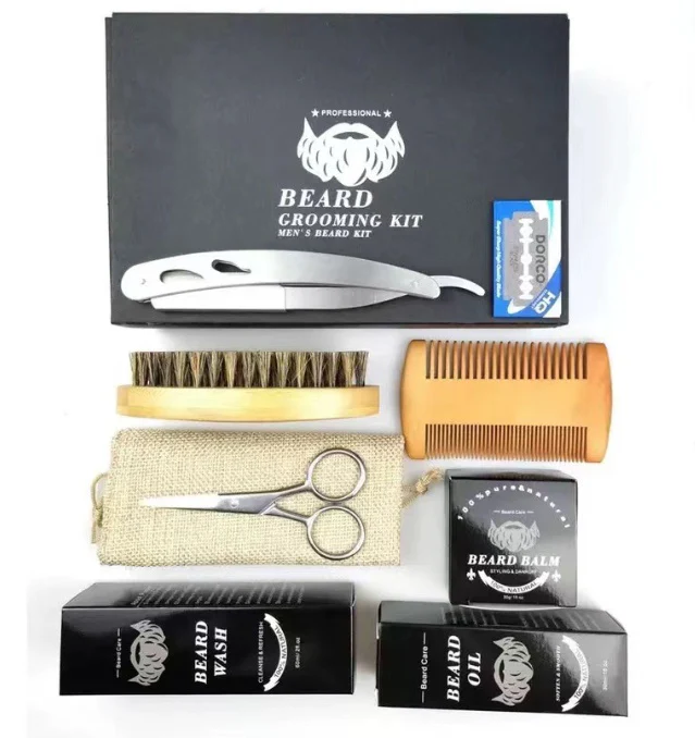 Men's Beard Grooming Kit Beard Roller Cleaning Disinfectant - Image 8