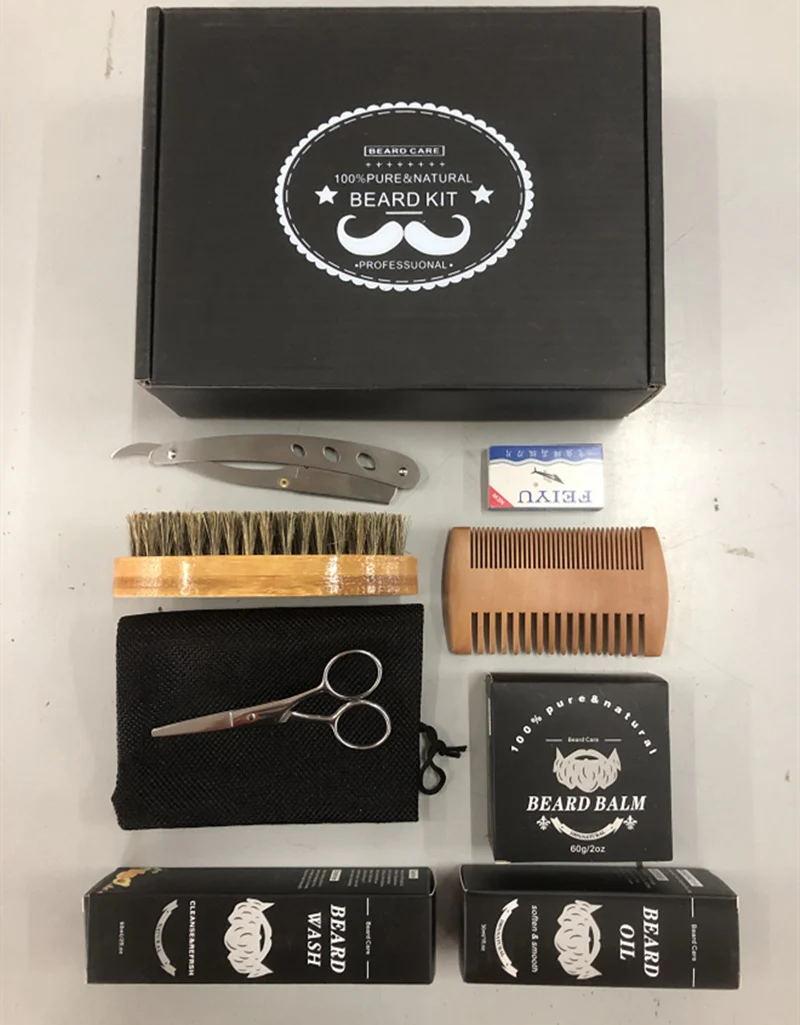 Men's Beard Grooming Kit Beard Roller Cleaning Disinfectant - Image 9