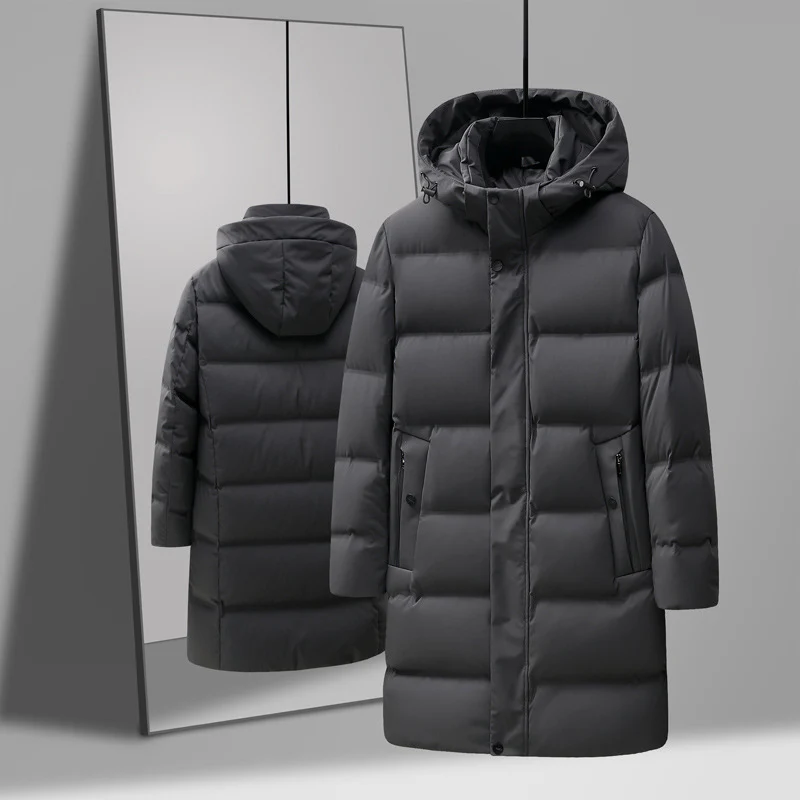 Men's Fashion Mid-length Thick Down Jacket Coat - Image 5