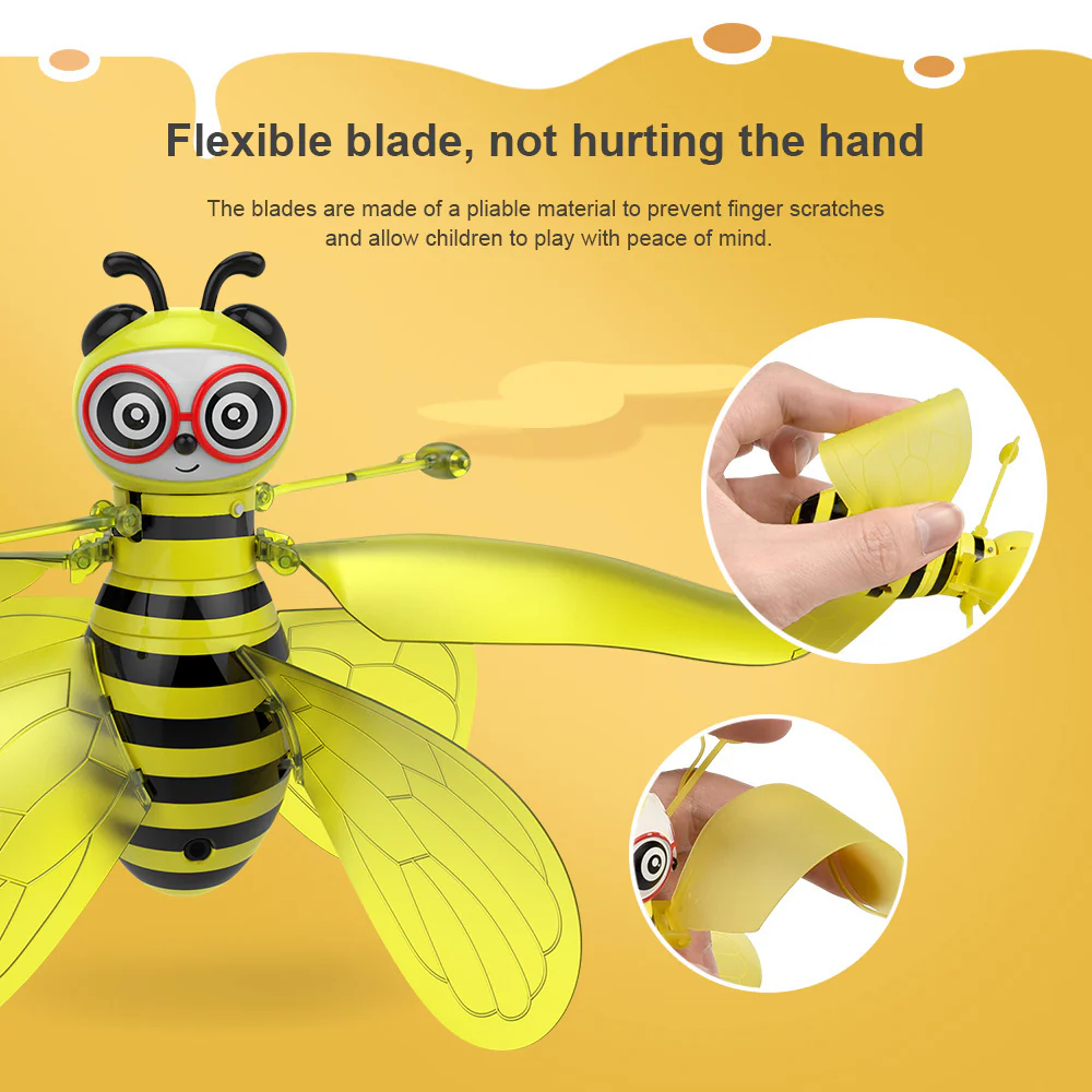 Mini Flying Ball Bee Toys - Rc Infrared Induction Drone Helicopter With Shinning Gesture Sensing Bee Flying Vehicle - Image 3
