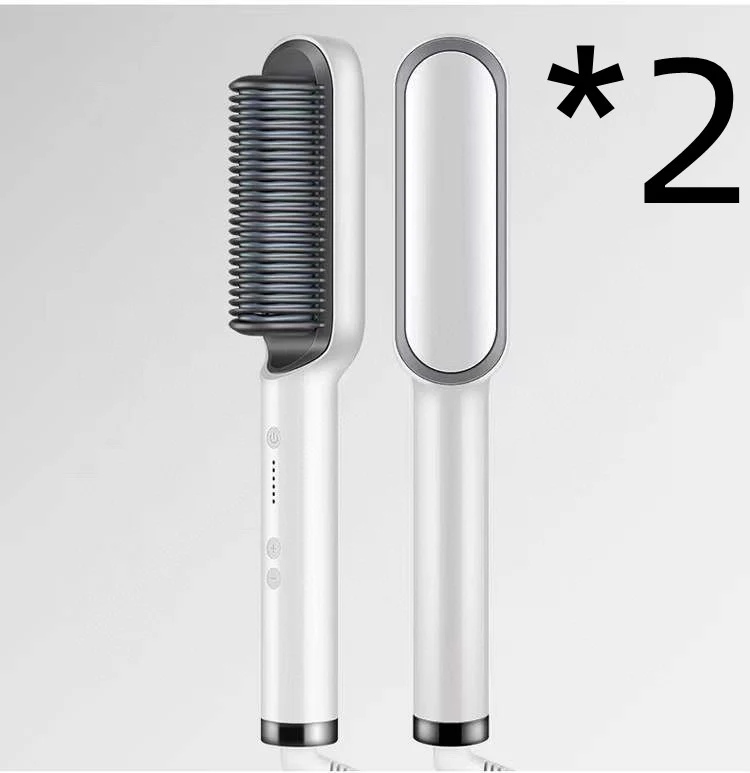 New 2 In 1 Hair Straightener Hot Comb Negative Ion Curling Tong Dual-purpose Electric Hair Brush - Image 13