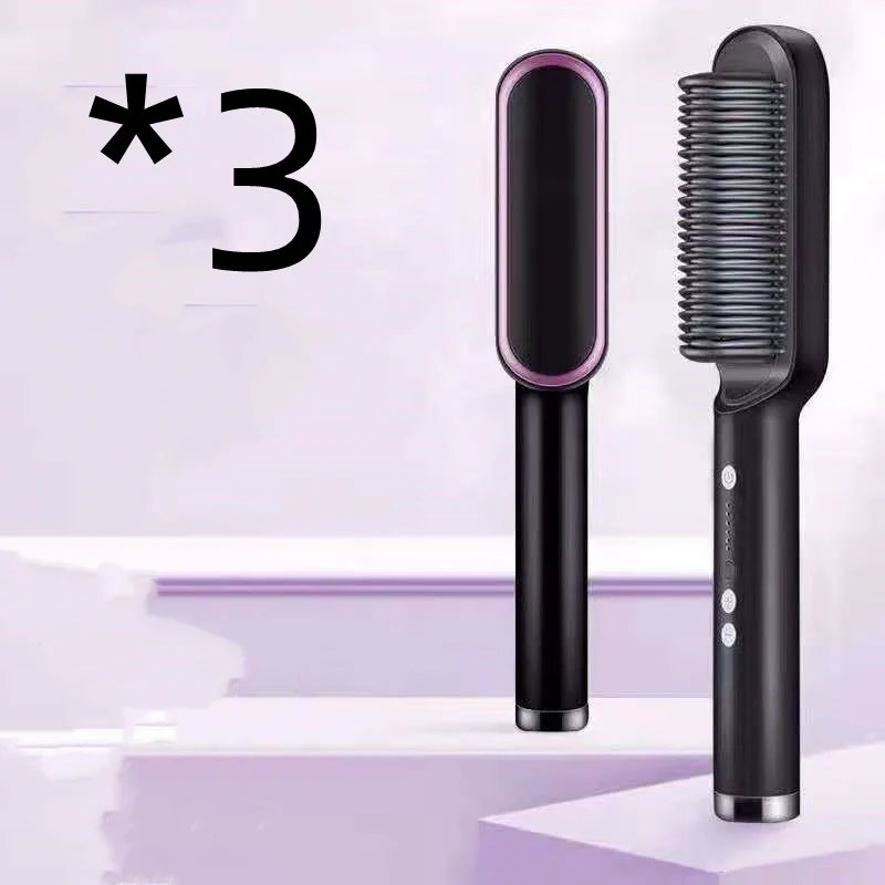 New 2 In 1 Hair Straightener Hot Comb Negative Ion Curling Tong Dual-purpose Electric Hair Brush - Image 14