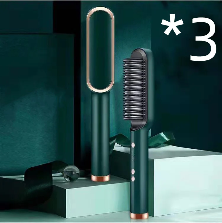 New 2 In 1 Hair Straightener Hot Comb Negative Ion Curling Tong Dual-purpose Electric Hair Brush - Image 16
