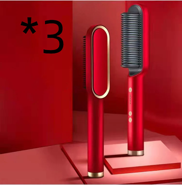 New 2 In 1 Hair Straightener Hot Comb Negative Ion Curling Tong Dual-purpose Electric Hair Brush - Image 18