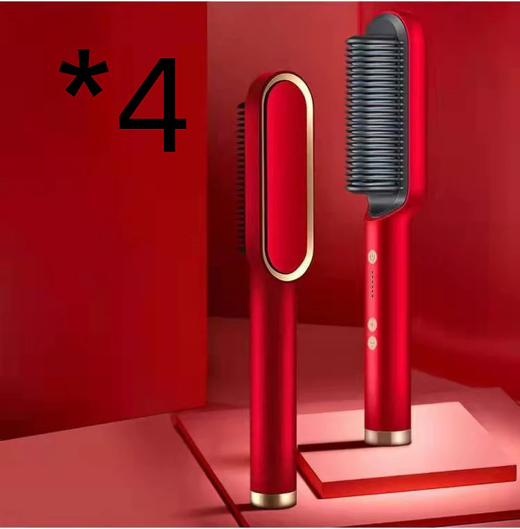 New 2 In 1 Hair Straightener Hot Comb Negative Ion Curling Tong Dual-purpose Electric Hair Brush - Image 24