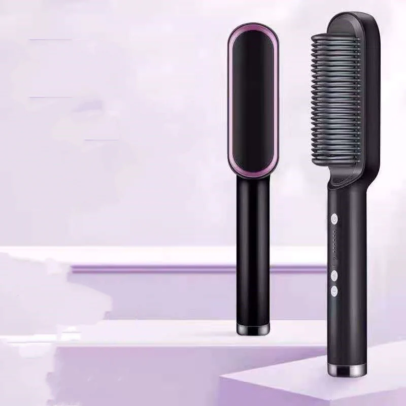 New 2 In 1 Hair Straightener Hot Comb Negative Ion Curling Tong Dual-purpose Electric Hair Brush - Image 28