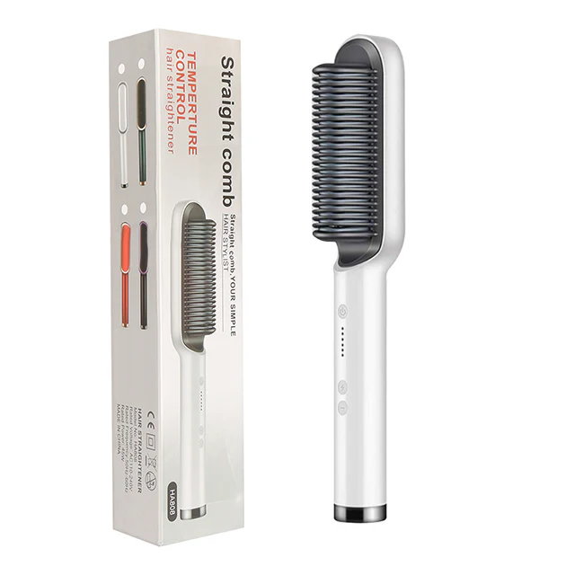 New 2 In 1 Hair Straightener Hot Comb Negative Ion Curling Tong Dual-purpose Electric Hair Brush - Image 33