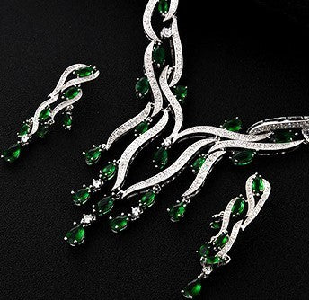 New Crystal Jewelry Zircon Jewelry Set Tassel Pendant - Image 4