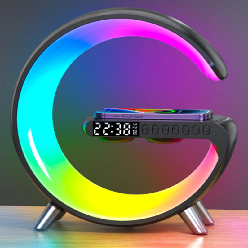New Intelligent G Shaped LED Lamp Bluetooth Speake Wireless Charger Atmosphere Lamp App Control For Bedroom Home Decor - Image 9