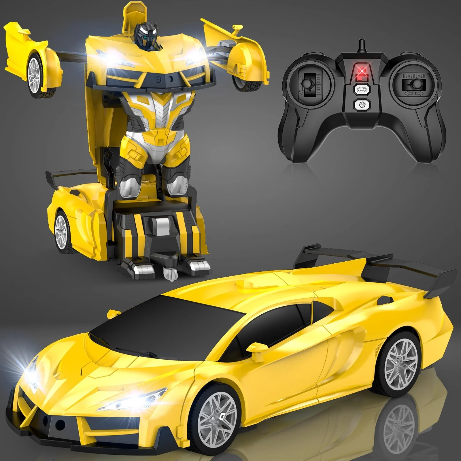 One-Touch Transforming Robot Car Educational Toy With Lights, Sound, Stunt Features, And Omnidirectional Movement,Self-pickup Only. - Image 4