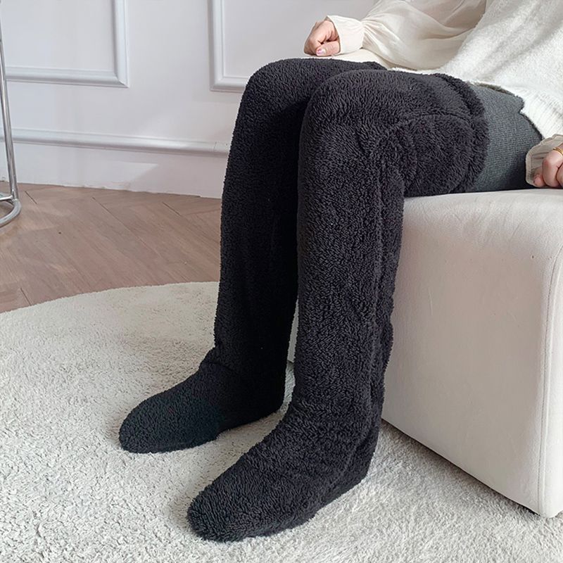 Over Knee High Fuzzy Long Socks Winter Warm Cold Leg Knee Joint Cold-proof Stockings Home Floor Sleeping Socks - Image 7