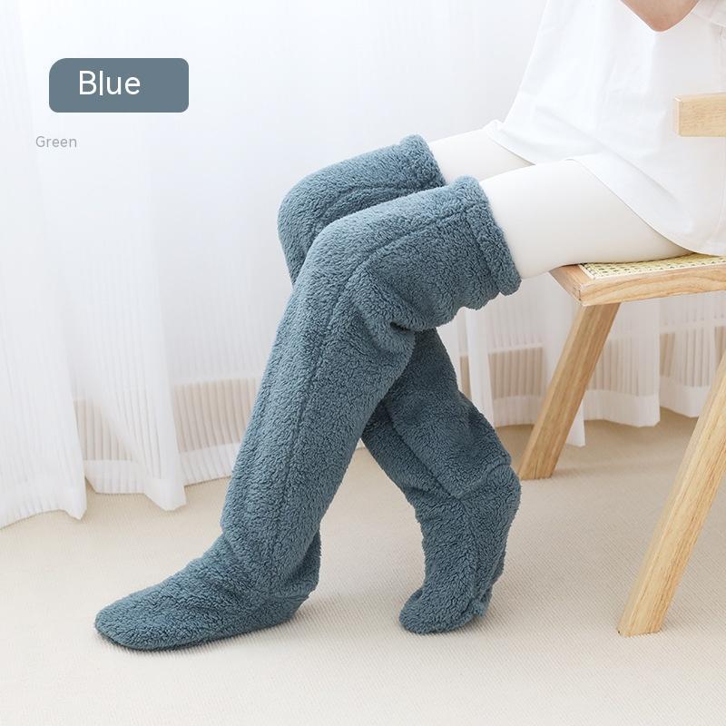 Over Knee High Fuzzy Long Socks Winter Warm Cold Leg Knee Joint Cold-proof Stockings Home Floor Sleeping Socks - Image 8