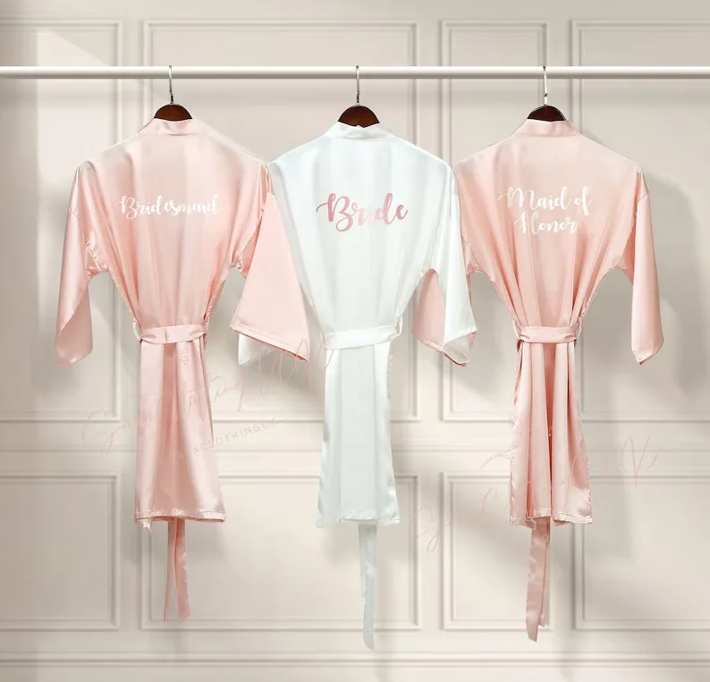 Personalized Name Bridesmaid Robes Bride Gift Bride Robe Gift Satin Robe Bride Dressing Gown Bridal Party Robes Wedding Robe - Image 127